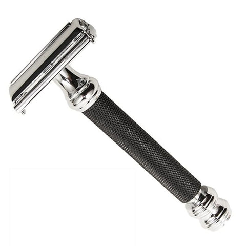 Butterfly head safety razor with stylish black handle